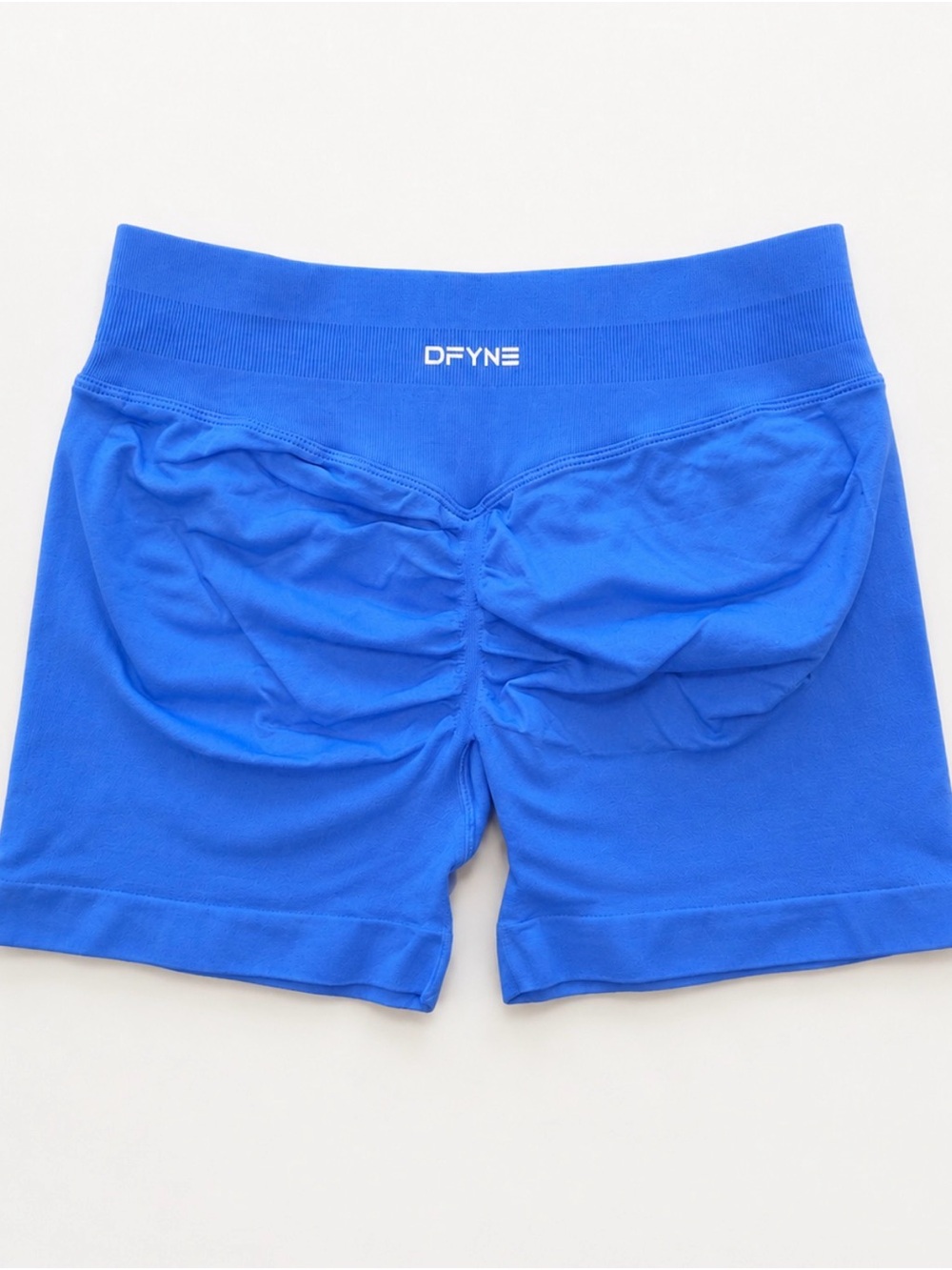 DFYNE Royal Blue Scrunch-Back Athletic Impact Shorts